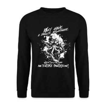 Pantheon - Cthulhu Kult Lovecraft Necronomicon - Unisex Pullover - Schwarz - Vorne - Alina (178cm) & Michal (187cm)