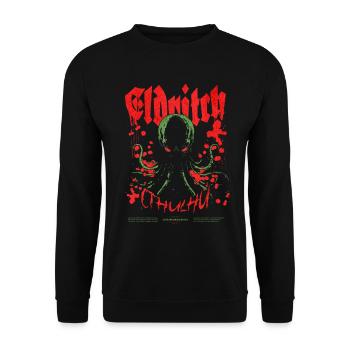 Eldritch Cthulhu Kult Lovecraft Necronomicon - Unisex Pullover - Schwarz - Vorne - Alina (178cm) & Michal (187cm)
