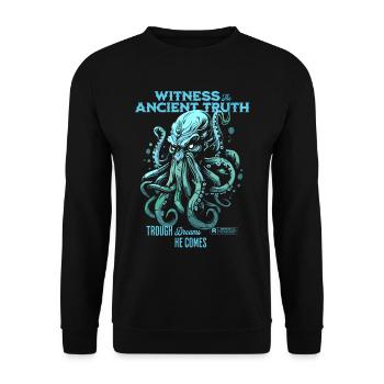 Ancient Truth Cthulhu Kult Lovecraft Necronomicon - Unisex Pullover - Schwarz - Vorne - Alina (178cm) & Michal (187cm)
