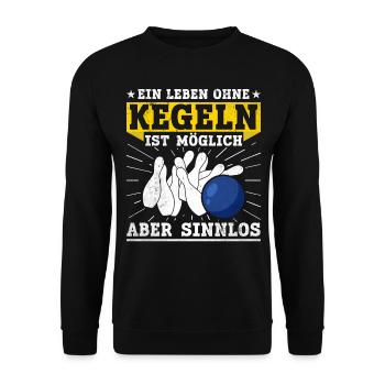 Une vie sans quilles est possible mais inutile - - Sweat-shirt Unisexe - noir - Devant - Alina (178cm) & Michal (187cm)