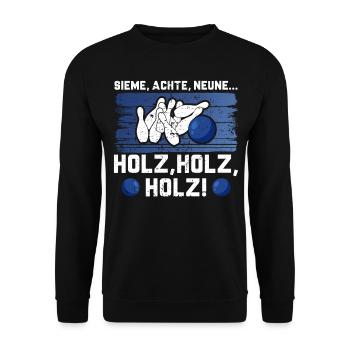 Sieme, eighth, nine... Wood, wood, wood for - Unisex Sweatshirt - black - Front - Alina (178cm) & Michal (187cm)