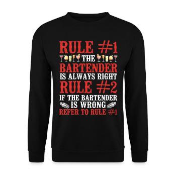 Barman Mixologue Règle #1 Le - Sweat-shirt Unisexe - noir - Devant - Alina (178cm) & Michal (187cm)