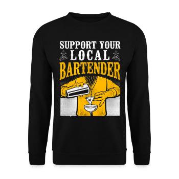 Bartender Mixologist Support Your - Unisex Sweatshirt - black - Front - Alina (178cm) & Michal (187cm)