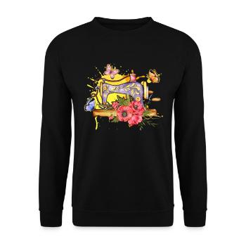 Seamstress Sewing Lover Sewing Machine - Unisex Pullover - Schwarz - Vorne - Alina (178cm) & Michal (187cm)