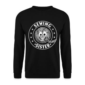 Seamstress Sewing Sister Sewing Lover - Unisex Pullover - Schwarz - Vorne - Alina (178cm) & Michal (187cm)