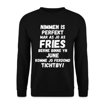 Frisian birthday shirt born in June Frisians - Unisex Sweatshirt - black - Front - Alina (178cm) & Michal (187cm)