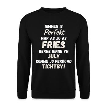 Frieze birthday text, slogan birthday in July - Unisex Sweatshirt - black - Front - Alina (178cm) & Michal (187cm)