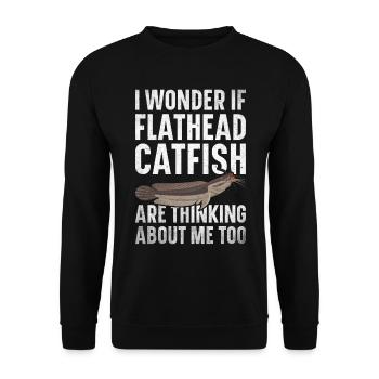 Catfish Angler Catfish Catfishing Catfish Fishing - Unisex Sweatshirt - black - Front - Alina (178cm) & Michal (187cm)