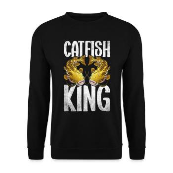 Catfish Angler Catfish Catfishing Catfish Fishing - Unisex Sweatshirt - black - Front - Alina (178cm) & Michal (187cm)