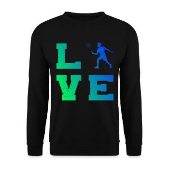 Badminton, badminton, badminton player, squash - Unisex Sweatshirt - black - Front - Alina (178cm) & Michal (187cm)