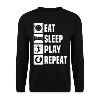 Badmintonspieler Squash Badminton Herren Damen - Unisex Pullover - Schwarz - Vorne - Alina (178cm) & Michal (187cm)