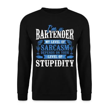 Bartender Mixologist I'm A - Unisex Sweatshirt - black - Front - Alina (178cm) & Michal (187cm)