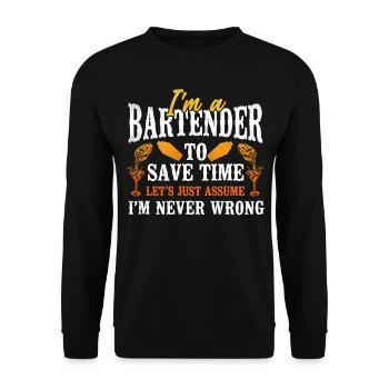 Bartender Mixologist I'm A - Unisex Pullover - Schwarz - Vorne - Alina (178cm) & Michal (187cm)