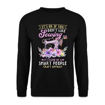 Ce n’est pas grave si vous n’aimez pas la couture... Drôle de couture - Sweat-shirt Unisexe - noir - Devant - Alina (178cm) & Michal (187cm)