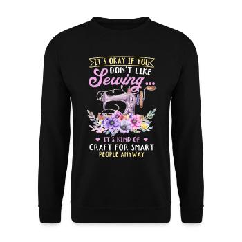 Ce n’est pas grave si vous n’aimez pas coudre.... Drôle de Sewin - Sweat-shirt Unisexe - noir - Devant - Alina (178cm) & Michal (187cm)