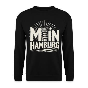 Moin hamburg Hambur Shirt - Unisex Pullover - Schwarz - Vorne - Alina (178cm) & Michal (187cm)