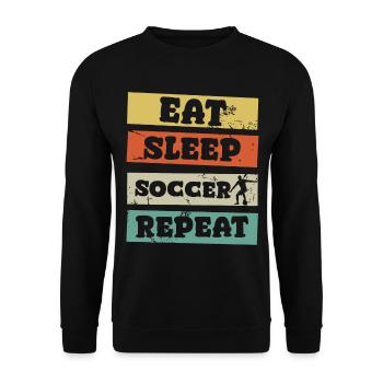 Eat Sleep Soccer Repeat - Unisex Sweatshirt - black - Front - Alina (178cm) & Michal (187cm)