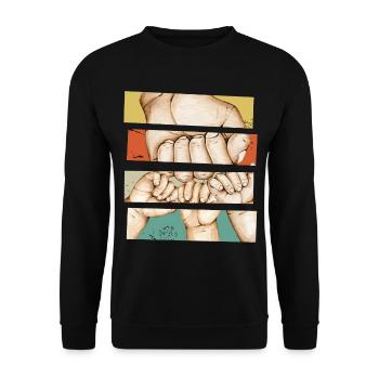 Mon papa et mes 3 enfants - Sweat-shirt Unisexe - noir - Devant - Alina (178cm) & Michal (187cm)