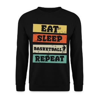 Manger dormir Basketball Répéter - Sweat-shirt Unisexe - noir - Devant - Alina (178cm) & Michal (187cm)