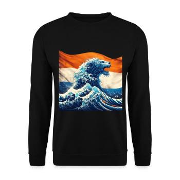 Dutch Pride Lion néerlandais né de l’eau - Sweat-shirt Unisexe - noir - Devant - Alina (178cm) & Michal (187cm)