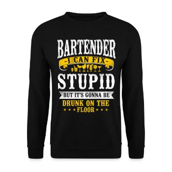 Bartender Mixologist Bartender I - Unisex Pullover - Schwarz - Vorne - Alina (178cm) & Michal (187cm)