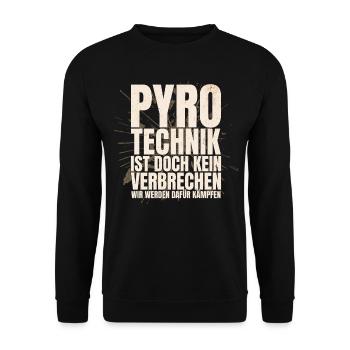 Pyrotechnics are not a crime - Meme Spruch - Unisex Sweatshirt - black - Front - Alina (178cm) & Michal (187cm)