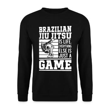 Brazilian Jiu Jitsu is life, everything else is jus - Unisex Sweatshirt - black - Front - Alina (178cm) & Michal (187cm)