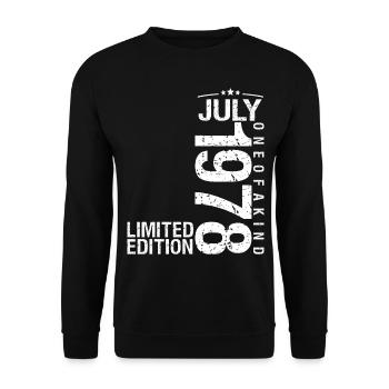 July 1978 July Birthday July 1978 - Unisex Sweatshirt - black - Front - Alina (178cm) & Michal (187cm)