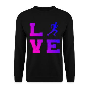 Running Cross Country Running Jogging Men - Unisex Sweatshirt - black - Front - Alina (178cm) & Michal (187cm)