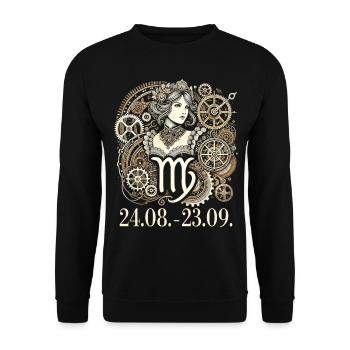 Zodiac Virgo Steampunk Style - Unisex Sweatshirt - black - Front - Alina (178cm) & Michal (187cm)