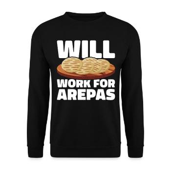 Arepa Kolumbianisches Essen - Unisex Pullover - Schwarz - Vorne - Alina (178cm) & Michal (187cm)