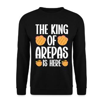 Arepa Kolumbianisches Essen - Unisex Pullover - Schwarz - Vorne - Alina (178cm) & Michal (187cm)