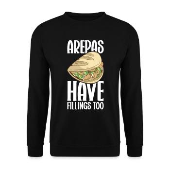 Arepa Kolumbianisches Essen - Unisex Pullover - Schwarz - Vorne - Alina (178cm) & Michal (187cm)