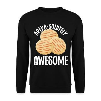 Arepa Kolumbianisches Essen - Unisex Pullover - Schwarz - Vorne - Alina (178cm) & Michal (187cm)