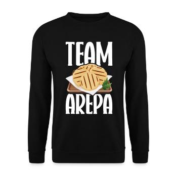 Arepa Kolumbianisches Essen - Unisex Pullover - Schwarz - Vorne - Alina (178cm) & Michal (187cm)
