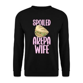 Arepa Kolumbianisches Essen - Unisex Pullover - Schwarz - Vorne - Alina (178cm) & Michal (187cm)