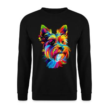 Yorkshire Terrier Bright Colors Popart Dogs Yorkie - Unisex Sweatshirt - black - Front - Alina (178cm) & Michal (187cm)