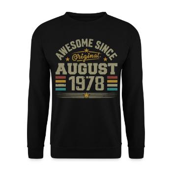 Août 1978 Anniversaire Août 1978 August 1978 Rétro - Sweat-shirt Unisexe - noir - Devant - Alina (178cm) & Michal (187cm)