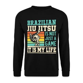 Brazilian Jiu Jitsu is not just a game it is my li - Unisex Sweatshirt - black - Front - Alina (178cm) & Michal (187cm)