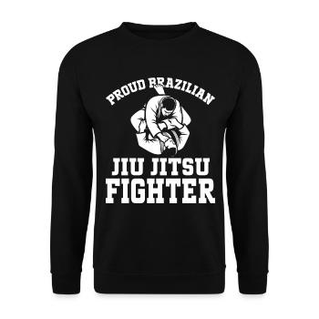 Proud Brazilian Jiu Jitsu Fighter - Jiu Jitsu mart - Unisex Sweatshirt - black - Front - Alina (178cm) & Michal (187cm)