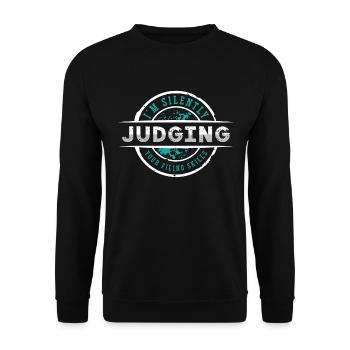 Admin Assistant I'm Silently Judging Office Worker - Unisex Sweatshirt - black - Front - Alina (178cm) & Michal (187cm)