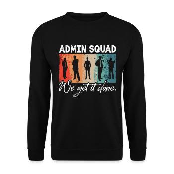 Admin Assistant Admin Squad We Get Retro Secretary - Sweat-shirt Unisexe - noir - Devant - Alina (178cm) & Michal (187cm)
