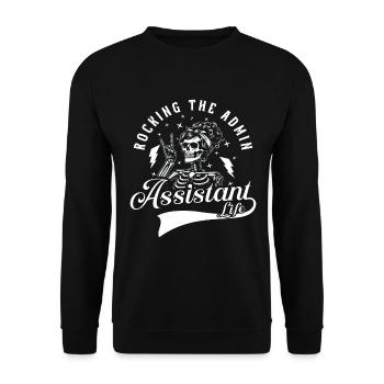 Admin Assistant Rocking The Admin Office Worker - Unisex Sweatshirt - black - Front - Alina (178cm) & Michal (187cm)