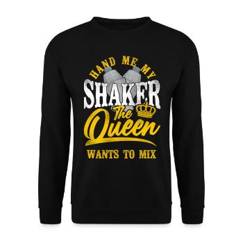 Bartender Mixologist Queen Hand Me - Unisex Pullover - Schwarz - Vorne - Alina (178cm) & Michal (187cm)