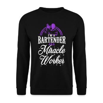 Bartender Mixologist Bartender - Unisex Sweatshirt - black - Front - Alina (178cm) & Michal (187cm)