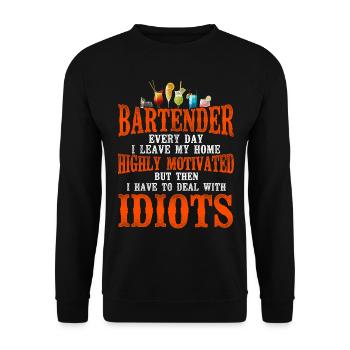Bartender Mixologist Bartender - Unisex Pullover - Schwarz - Vorne - Alina (178cm) & Michal (187cm)