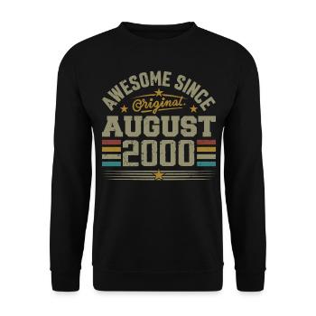 August 2000 Anniversary August 2000 August 2000 Retro - Unisex Sweatshirt - black - Front - Alina (178cm) & Michal (187cm)