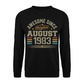 August 1983 Birthday August 1983 August 1983 Retro - Unisex Sweatshirt - black - Front - Alina (178cm) & Michal (187cm)