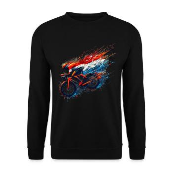Radtrikot Dutch Pride Holländische Flagge - Unisex Pullover - Schwarz - Vorne - Alina (178cm) & Michal (187cm)