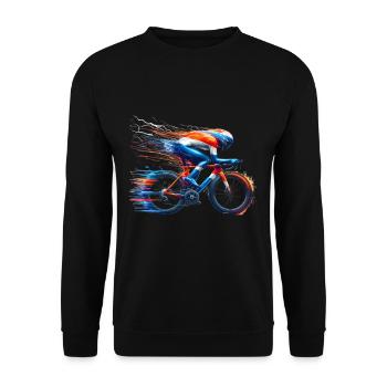 Radtrikot Design, Rennrad, holländische Farben - Unisex Pullover - Schwarz - Vorne - Alina (178cm) & Michal (187cm)